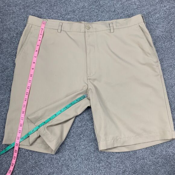 PGA Tour Shorts Mens 40 Stone Flat Front High Rise Moisture Wicking Golf Chino - Picture 7 of 12